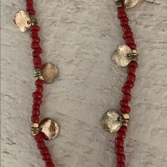 COPY - Long red bead and gold necklace ❤️ - Picture 3 of 3